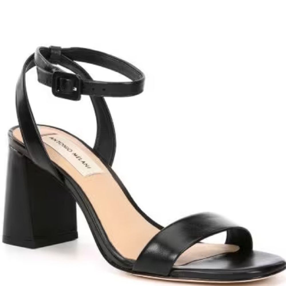 Antonio Melani black ankle wrap black sandal dress shoes size 8
